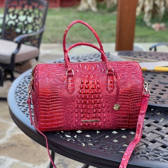 Brahmin Red dragon spencer Melbourne travel satchel bag - Picture 10 of 12
